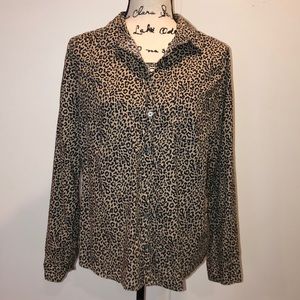 J crew Leopard print button down